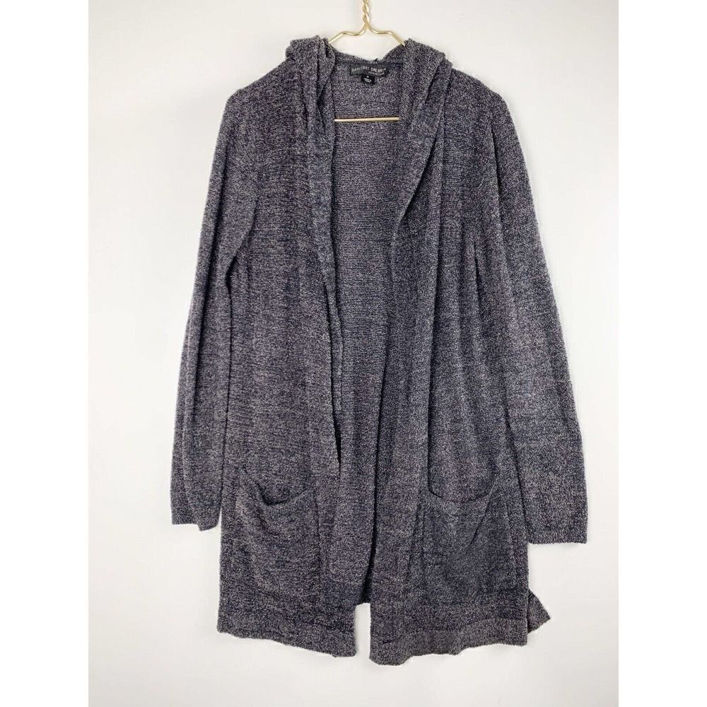 Barefoot Dreams Sz Medium CozyChic Lite Coastal Hooded Cardigan Hoodie Gray